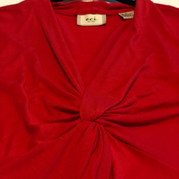 ECI Red Long Sleeved Knotted Shirt - Picture 3 of 7